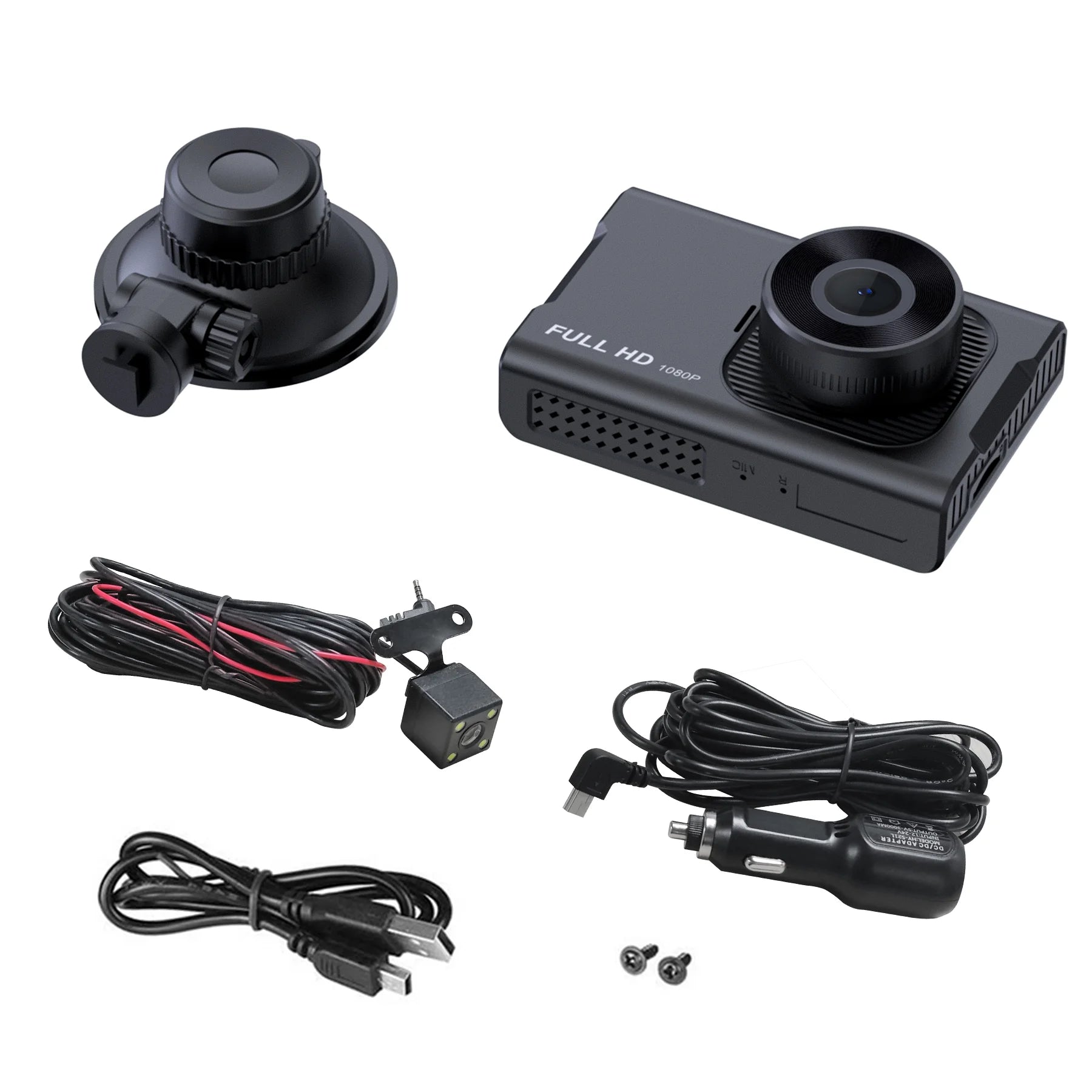 Dual 1080P Full HD Dash Cam with Night Vision, 3-Inch LCD, G-Sensor & Parking Mode - Ultimate Car Safety Solution!